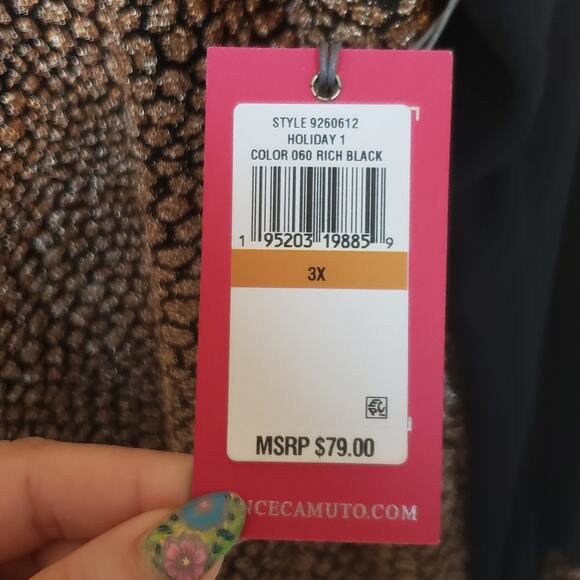 Vince Camuto Animal Print Gold Black Long Sleeve Blouse Plus Size 3x Mob Wife - Picture 6 of 8